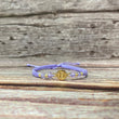 18K Yellow Gold Tejida Letter U Textured Circle- Diamond Cut Balls Bracelet Adjustable / 0.72gr