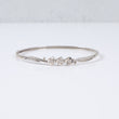 14K White Gold Luxury Bangle Bracelet With Zirconia / 6.2gr / 2.1mm / SIZE 16in