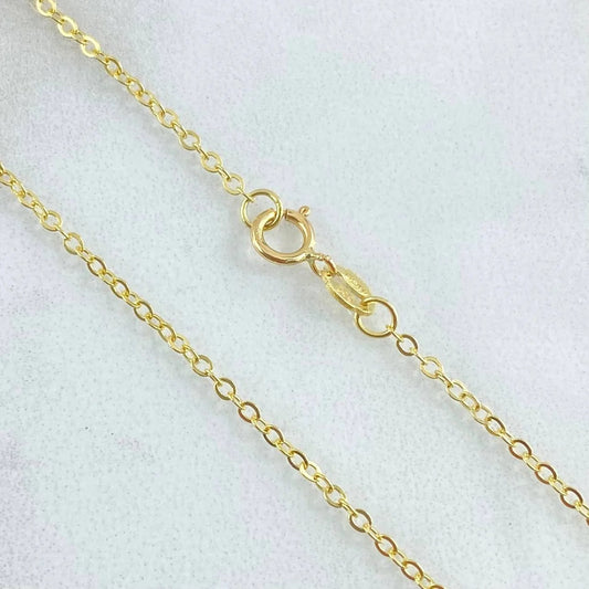 18K Yellow Gold Flat Oval Cable Chain / 2.5gr / 2.4mm / 18in