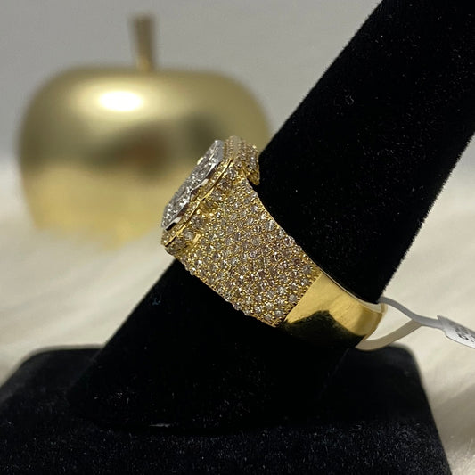 10K Yellow Gold Diamond Letter B Ring 1.59Ct Dia / 6.6gr / Size 9