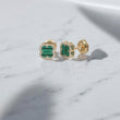 14K YG Green Clover Stud Earrings / 1.36gr / 8mm / 0.18Ct Dia