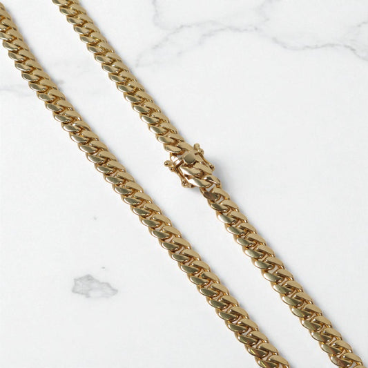 10K YG Cuban Links Chain / 101.1gr / 8mm - 24.5in /