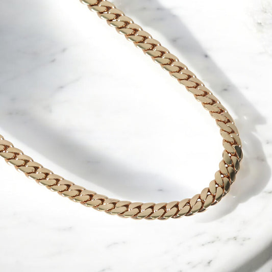 10K YG Cuban Links Chain / 119.8gr / 9mm / 24in /