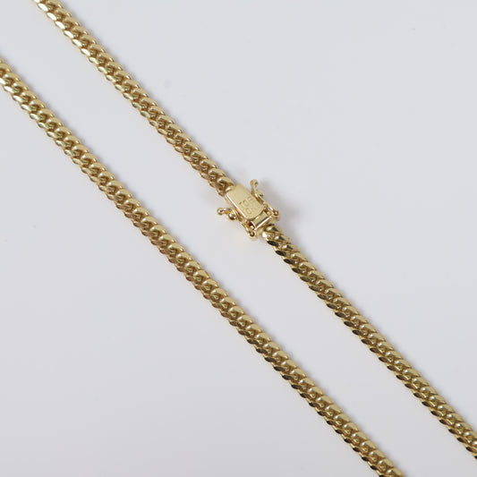10K YG Micro Cuban Chain / 28.3gr / 4mm / 24in /