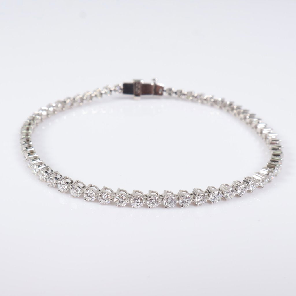 14K WG Lab Diamond Tennis Bracelet / 5.52gr / 3mm / 7in / 3.77Ct Lab / VS / F