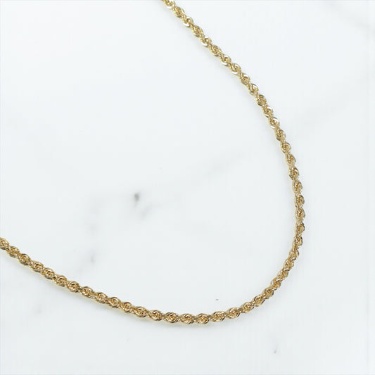 10K YG Rope Solid Chain / 13.76gr / 3mm / 20in /