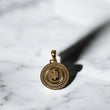 18K Yellow Gold Letter Medal J Pendant With Zircons / 4.4gr / 1.3in