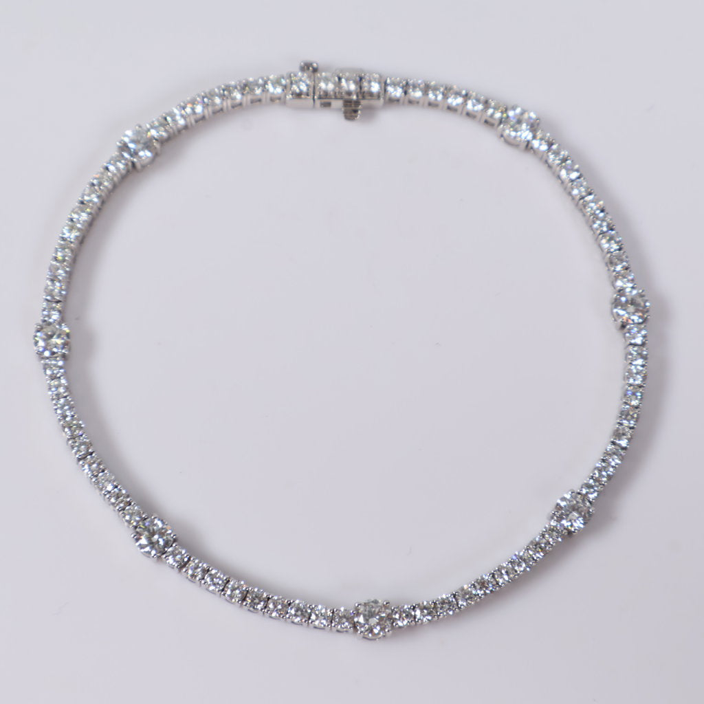 14K WG Lab Diamond Tennis Bracelet / 6.1gr / 2.1mm / 7in / 3.64Ct Lab VS / F