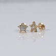 14K YG Lab Diamond Star Stud Earrings / 1.22gr / 8mm  / 0.50 CTTW Lab VS / E-F