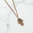 10K YG Diamond Hamsa-Hand Set Jewelry / 5.7gr / 1.7mm / 18in / Wt Dia
