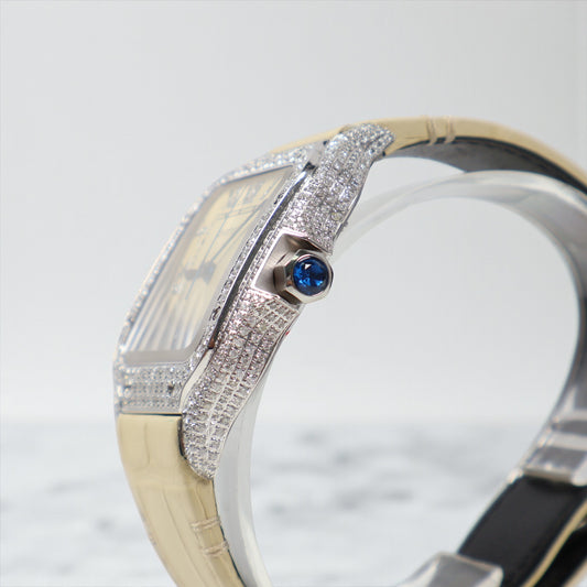 Cartier Santos Light Yellow Bustdown XL Watch