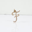 10K YG Diamond Letter F Italics Pendant / 2.05gr / 1in / D-0.60Ct