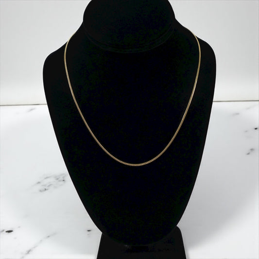 14K YG Micro Cuban Links Chain / 4.94gr / 1.7mm / 18in /