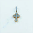 18K Yellow - White Gold Cross Pendant With Diamond 0.82Ct / 6.9gr