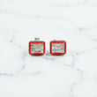 14K WG Diamond Square  Stud Earrings / 2.44gr / 8mm / 0.50Ct Dia