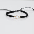 18K YG Silhouette Of Lucky Clover - Diamond Cut Balls Bracelet Tejido / 0.25gr / 3mm /