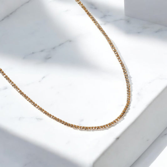 10K YG Round Franco Diamond Cut Chain / 10.3gr / 2mm / 20in /
