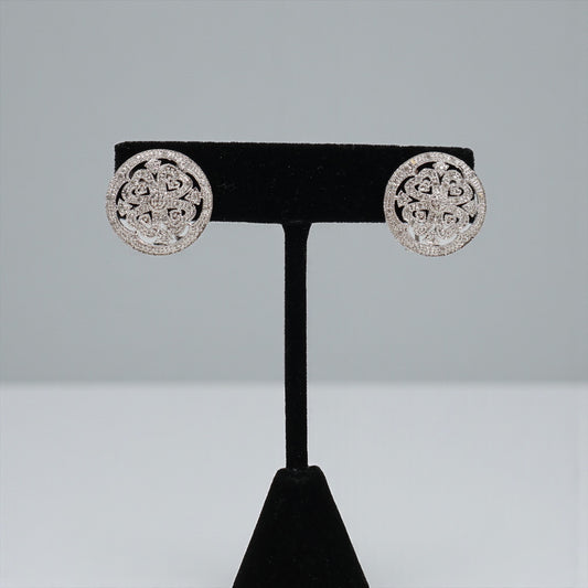 14K WG Diamond Round Stud Earrings / 5.8gr /  / D-0.31Ct