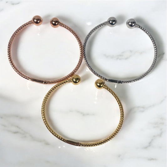 10K 3 Tone Rope Bracelet / 53.4gr /