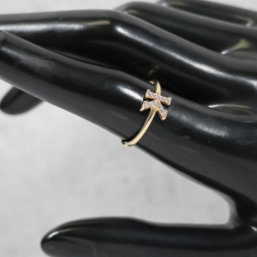 14K YG Letter K Ring / 1.35gr / Sz 7.5