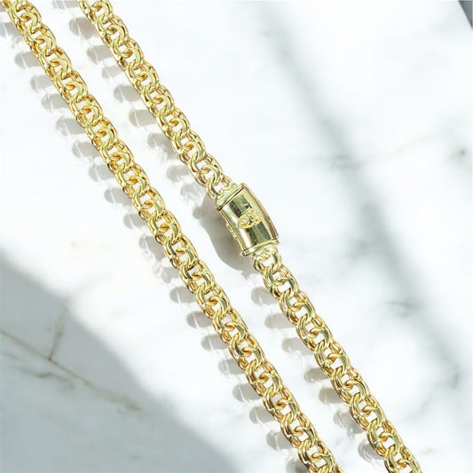 10K YG Chino Link With Sleek Lock Chain / 42.88gr / 6.5mm / 24in /