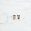 10K YG Diamond Square Fashion Stud Earrings / 1.41gr / 5mm / D-0.25Ct