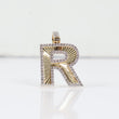 10K YG Diamond Letter R Pendant / 3.35gr / 0.8in / D-0.65Ct