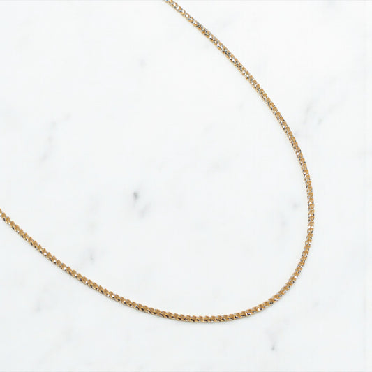 10K YG Snake Link Diamond Cut Chain / 10.4gr / 2mm / 20in /