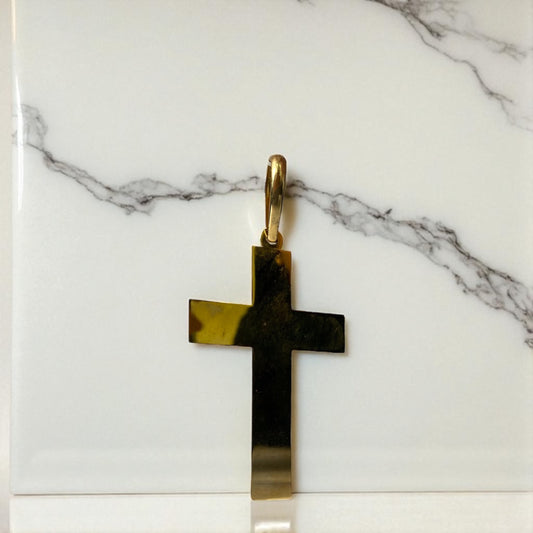 14K Yellow Gold Cross Pendant / 6.8gr