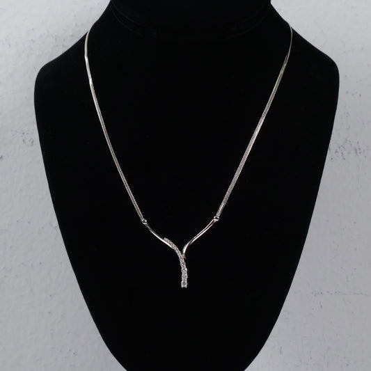 14K White Gold Womens Jewelry Set / 4.9gr