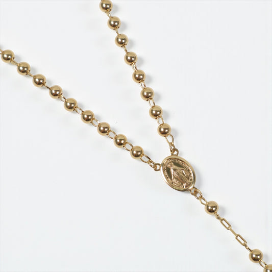 10K YG Rosary - Smooth Balls Chain / 13.22gr / 4mm / 18in /