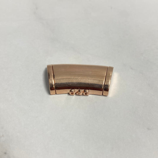 10K Rose Gold Plain Sleek Lock / 14.2gr / 15mm / 1.1in