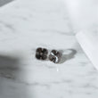 14K WG Diamond Cut Clover Stud Earrings / 1.7gr / 6.2mm