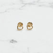 18K YG Heart Silhouette Stud Earrings / 0.53gr / 6mm /