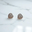 14K White Gold Diamond Haert Stud Earrings 1.43Ct / 3.9gr
