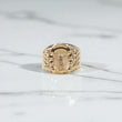 18K YG 0-10 Horseshoe Crucifix Rings / 3.42gr / Sz 12 /