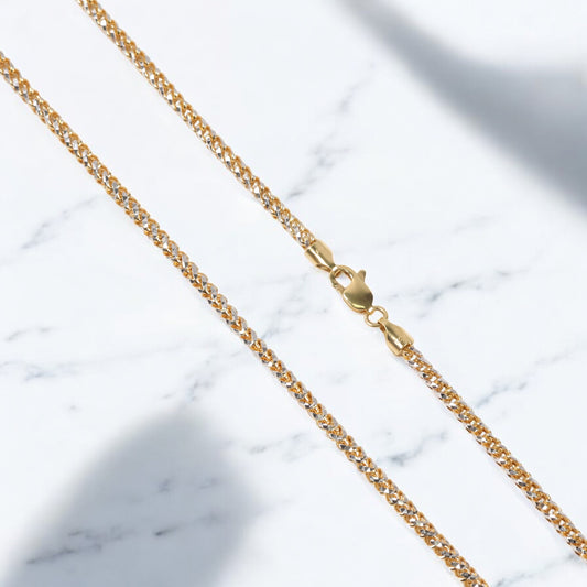 10K Yellow Gold Snake Link Diamond Cut Chain / 17.3gr / 2.5mm / 22in