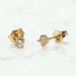 10K YG Diamond Solitaire Stud Earrings / 0.65gr / 3mm / 0.03Ct Dia