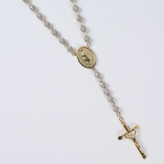10K YG Diamond Rosary Chain / 29.47gr / 5.5mm / 19in / 10.2Ct Dia