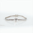 14K WG Diamond Tennis With Heart Bracelet / 9.6gr / 3mm / 7in / D-6.87Ct