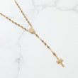 18K 3 Tone Rosary Gc Link Chain / 5.52gr / 3.2mm / 20in /