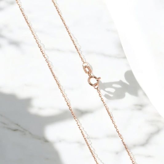 14K Rose Gold Minicuban Chain / 0.8gr / 0.9mm / 18in