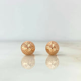 18K Rose Gold Diamond Cut Ball Stud Earrings / 0.95gr / 7mm