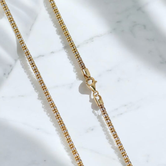 14K YG Moon Ice  Chain / 14.5gr / 2.8mm / 26in /