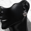 10K White Gold Two Hearts Stud Earrings With Diamonds 3/8 Ct / 2.2gr E