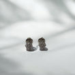 14K White Gold Diamond Flower Stud Earrings 0.45Ct / 1.1gr