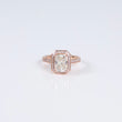 14K RG Lab Diamond Cut Cornered Rectangular Modified Brilliant With Certificate Engagement Ring / 4gr / Sz 6 3/4 / 2.09Ct Lab Dia / F / VS