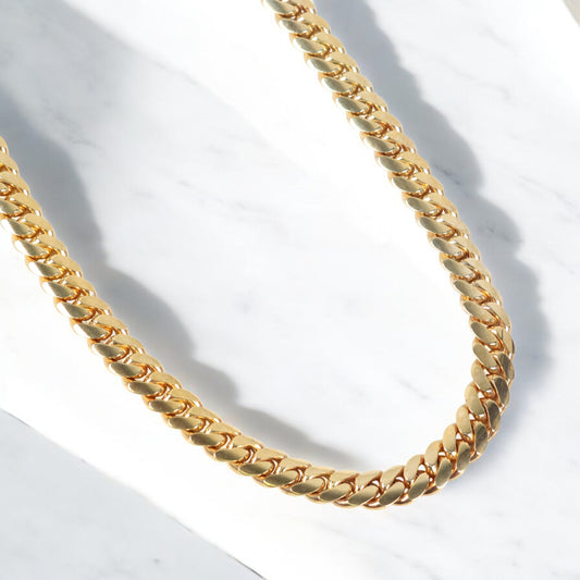 10K YG Cuban Links Chain / 152.17gr / 9.8mm / 24in /