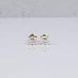 14K YG Lab Diamond Asscher Cut With Certificate Stud Earrings / 1.31gr / 6mm / 2.5 CTTW Lab VS / E-F