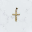 10K YG Cross Pendant / 1.36gr / 1.1in / With White Zircons